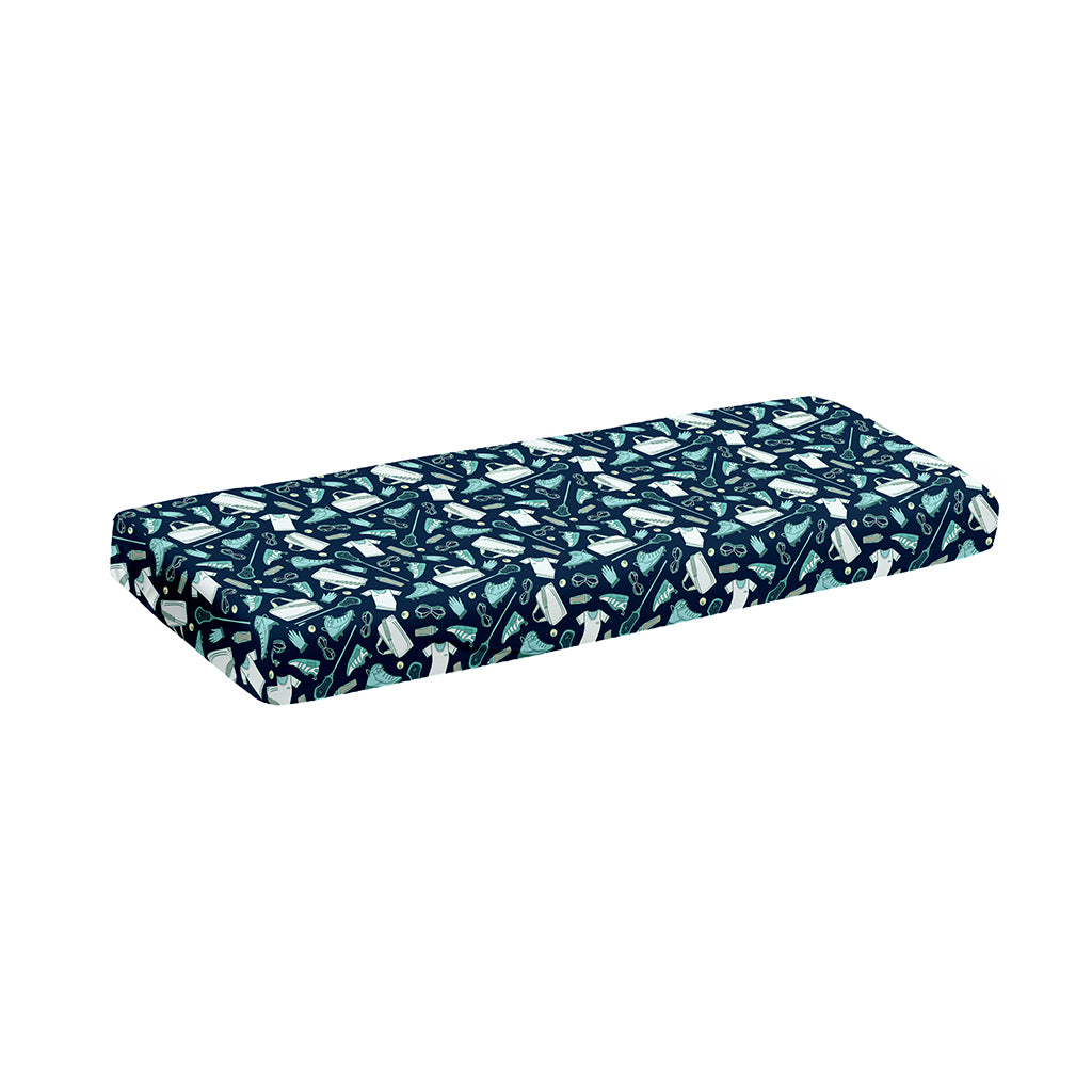 Lacrosse Equipment Pattern Print Piano Keyboard Cover