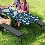 Lacrosse Equipment Pattern Print Picnic Table Cover