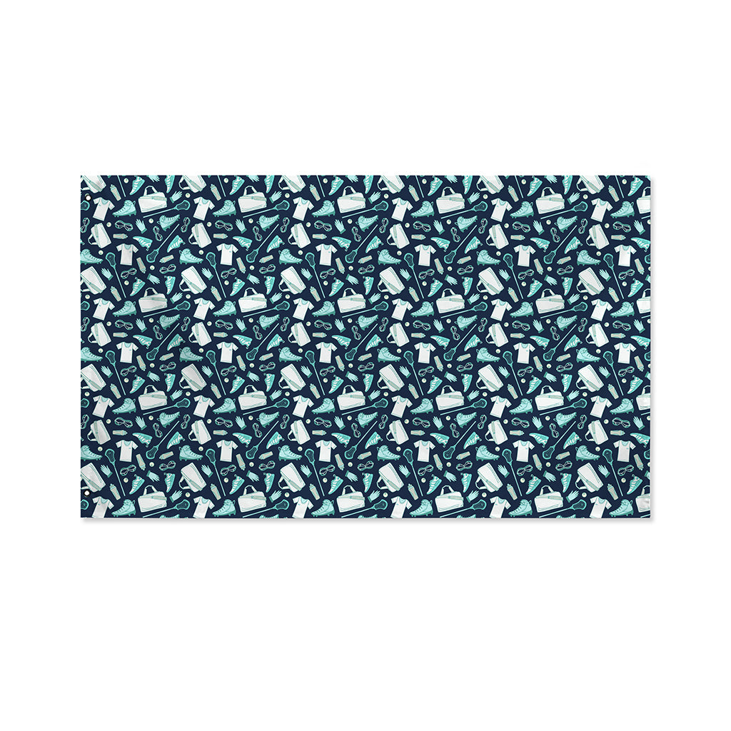 Lacrosse Equipment Pattern Print Polyester Flag