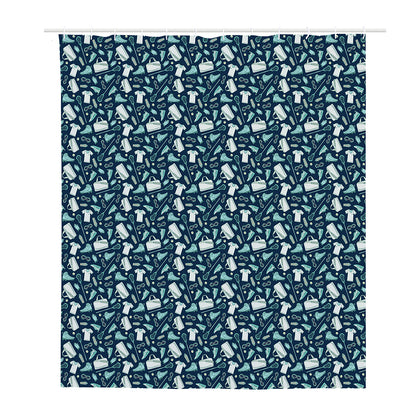 Lacrosse Equipment Pattern Print Polyester Shower Curtain