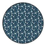 Lacrosse Equipment Pattern Print Round Floor Mat