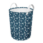 Lacrosse Equipment Pattern Print Round Laundry Basket