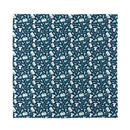 Lacrosse Equipment Pattern Print Silk Bandana