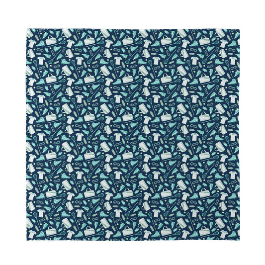 Lacrosse Equipment Pattern Print Silk Bandana