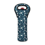 Lacrosse Equipment Pattern Print Single Neoprene Wine Tote