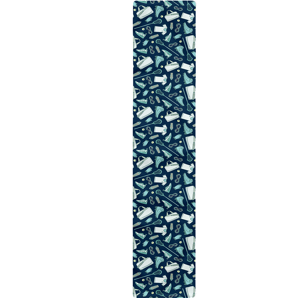 Lacrosse Equipment Pattern Print Table Runner
