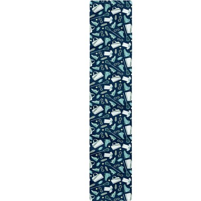 Lacrosse Equipment Pattern Print Table Runner
