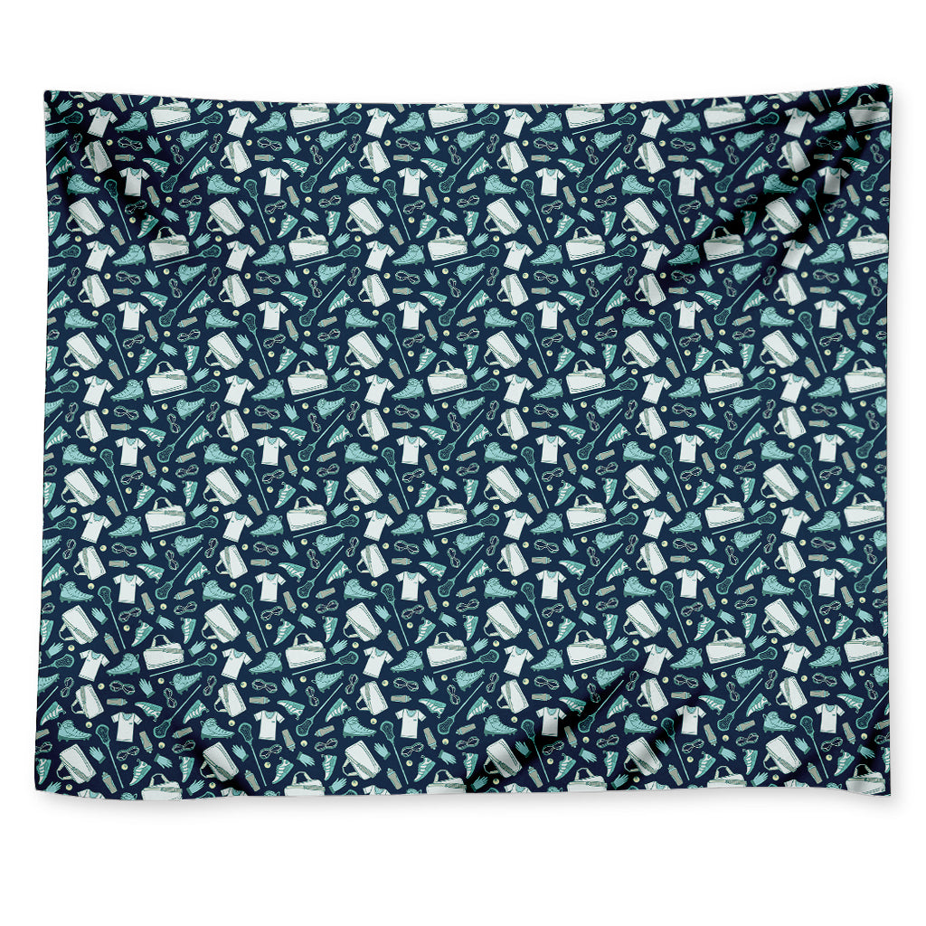 Lacrosse Equipment Pattern Print Tapestry