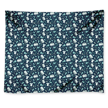 Lacrosse Equipment Pattern Print Tapestry