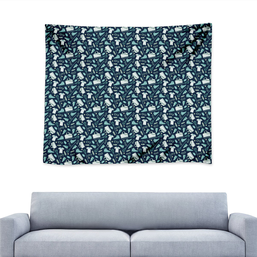 Lacrosse Equipment Pattern Print Tapestry