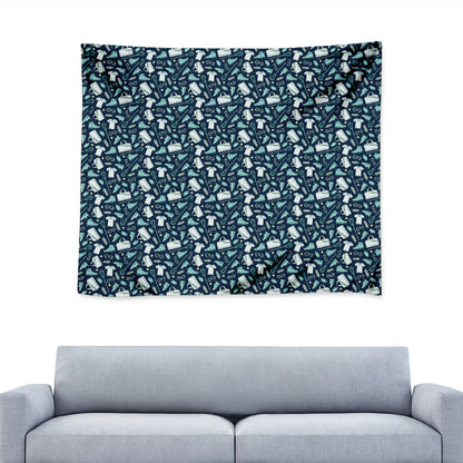 Lacrosse Equipment Pattern Print Tapestry