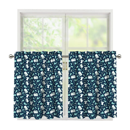 Lacrosse Equipment Pattern Print Tier Curtains