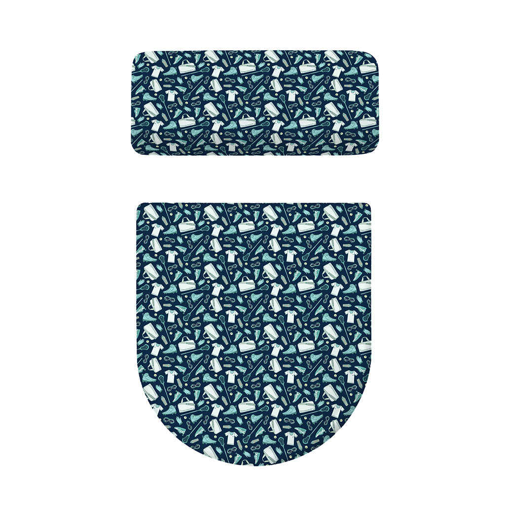 Lacrosse Equipment Pattern Print Toilet Lid And Tank Cover Set