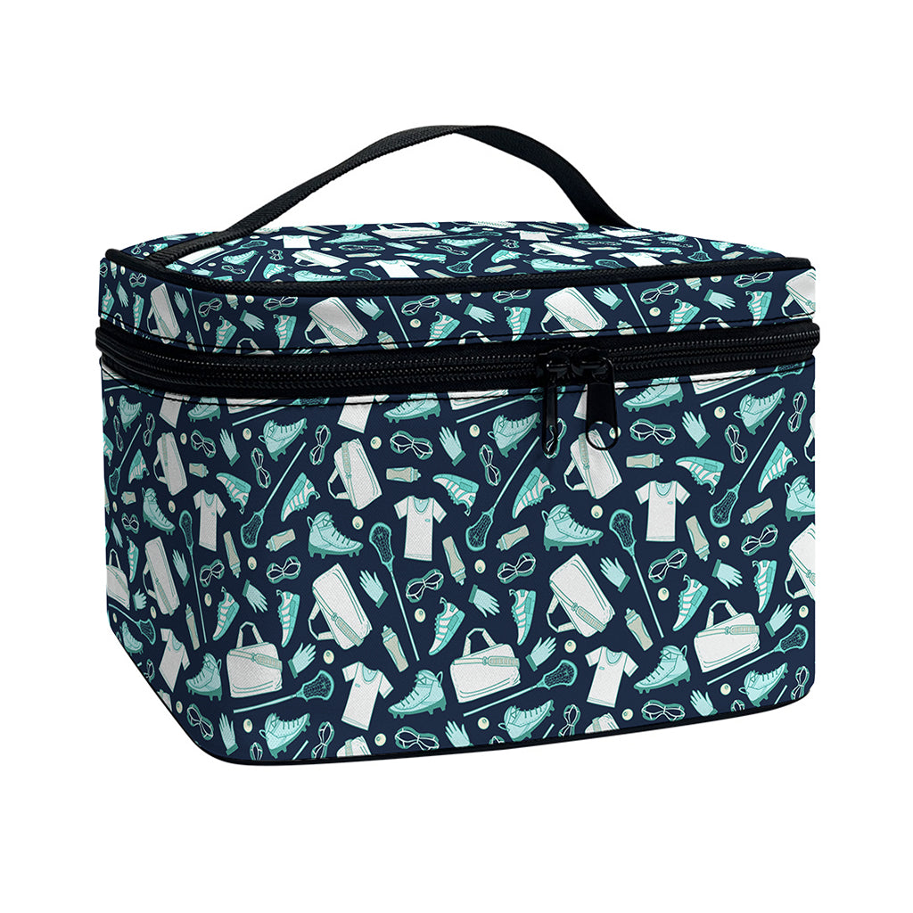 Lacrosse Equipment Pattern Print Travel Makeup Bag