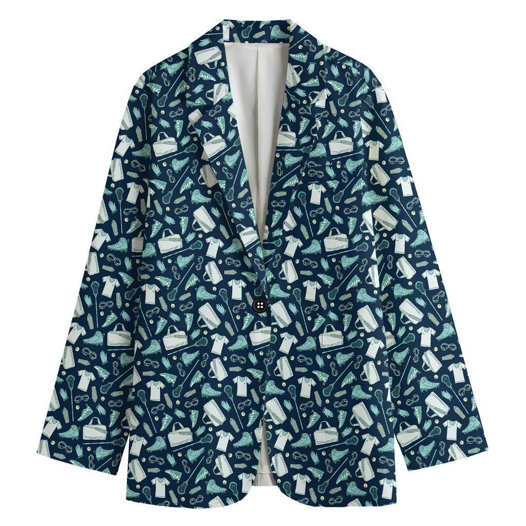 Lacrosse Equipment Pattern Print Women's Blazer
