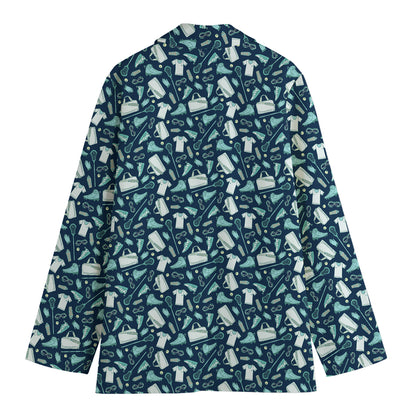 Lacrosse Equipment Pattern Print Women's Blazer