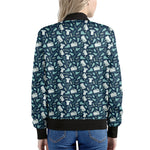 Lacrosse Equipment Pattern Print Women's Bomber Jacket