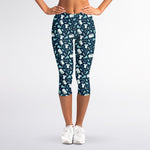 Lacrosse Equipment Pattern Print Women's Capri Leggings