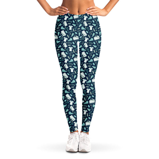 Lacrosse Equipment Pattern Print Women's Leggings