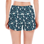 Lacrosse Equipment Pattern Print Women's Split Running Shorts