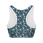 Lacrosse Equipment Pattern Print Women's Sports Bra