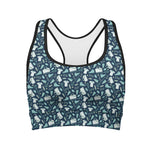 Lacrosse Equipment Pattern Print Women's Sports Bra