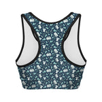 Lacrosse Equipment Pattern Print Women's Sports Bra