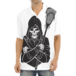 Lacrosse Skull Print Aloha Shirt