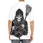 Lacrosse Skull Print Aloha Shirt