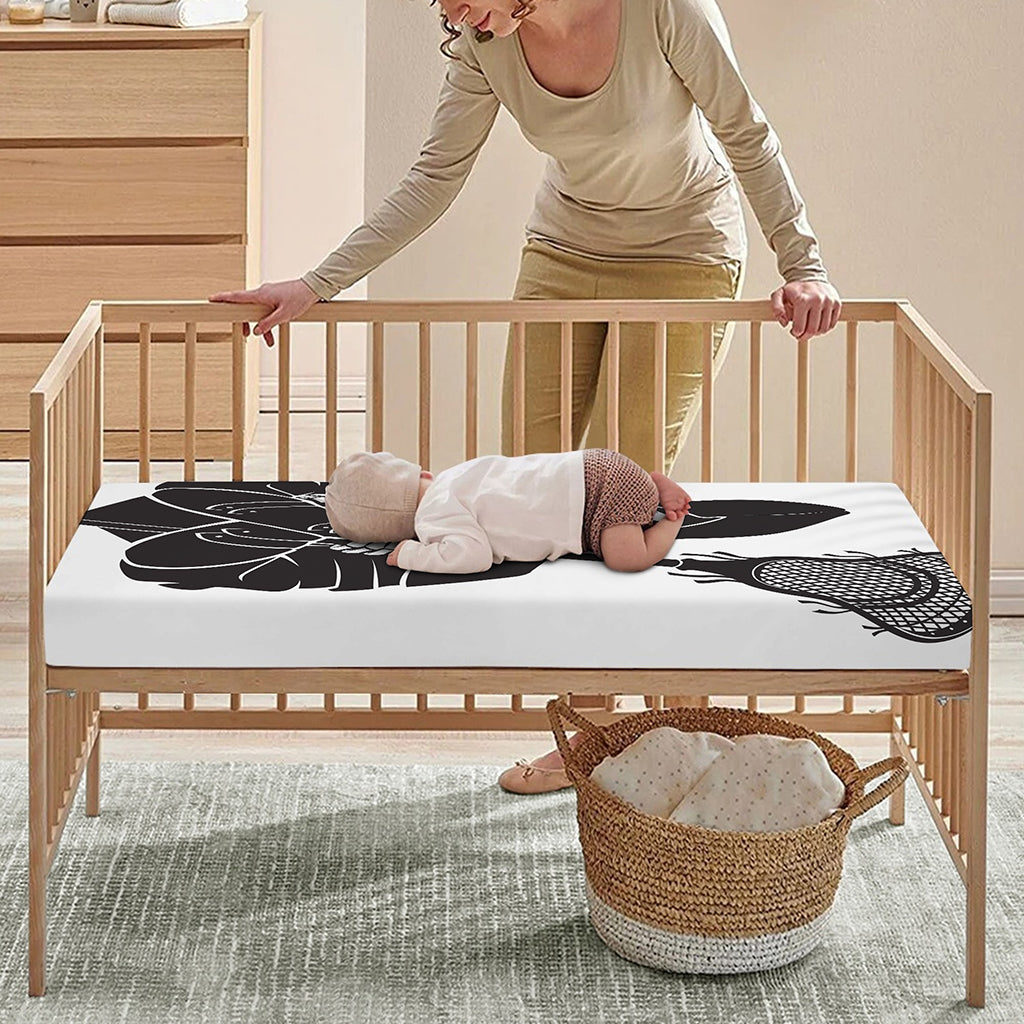 Lacrosse Skull Print Baby Crib Sheet