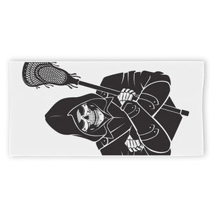 Lacrosse Skull Print Beach Towel