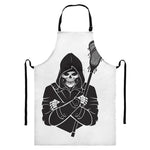 Lacrosse Skull Print Bib Apron With Pocket