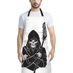 Lacrosse Skull Print Bib Apron With Pocket