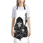 Lacrosse Skull Print Bib Apron With Pocket