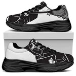 Lacrosse Skull Print Black Chunky Shoes