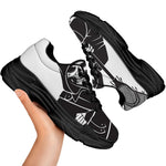Lacrosse Skull Print Black Chunky Shoes