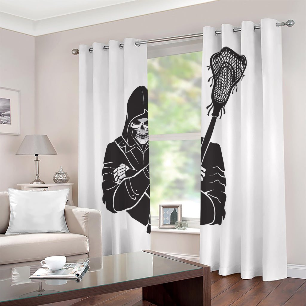 Lacrosse Skull Print Blackout Grommet Curtains