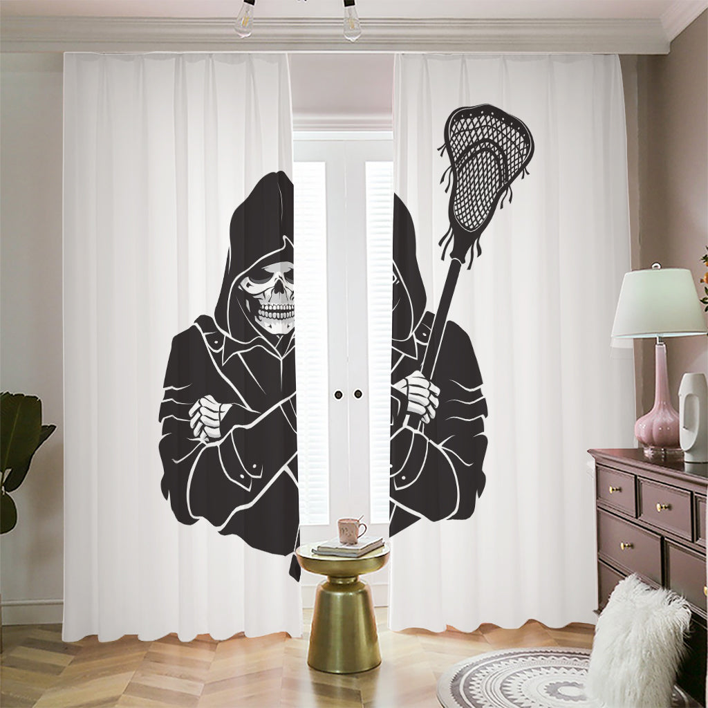 Lacrosse Skull Print Blackout Pencil Pleat Curtains