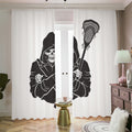 Lacrosse Skull Print Dimout Pencil Pleat Curtains