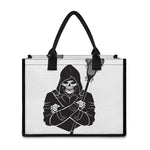 Lacrosse Skull Print Canvas Tote Bag