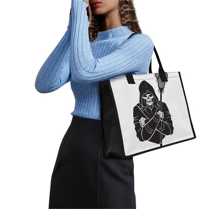 Lacrosse Skull Print Canvas Tote Bag