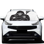 Lacrosse Skull Print Car Windshield Snow Cover