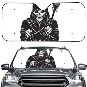 Lacrosse Skull Print Car Windshield Sun Shade