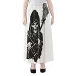 Lacrosse Skull Print Chiffon Maxi Skirt