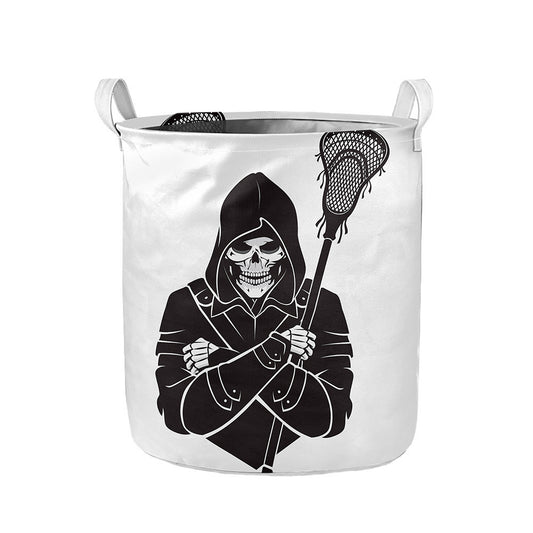 Lacrosse Skull Print Collapsible Laundry Basket