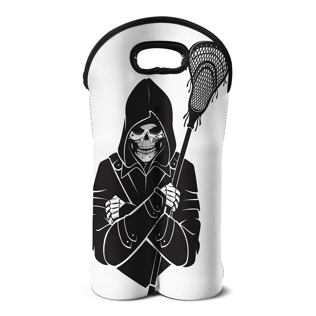Lacrosse Skull Print Double Neoprene Wine Tote