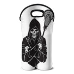 Lacrosse Skull Print Double Neoprene Wine Tote
