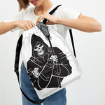 Lacrosse Skull Print Drawstring Backpack