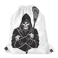 Lacrosse Skull Print Drawstring Bag