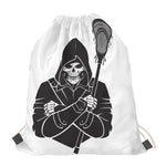 Lacrosse Skull Print Drawstring Bag